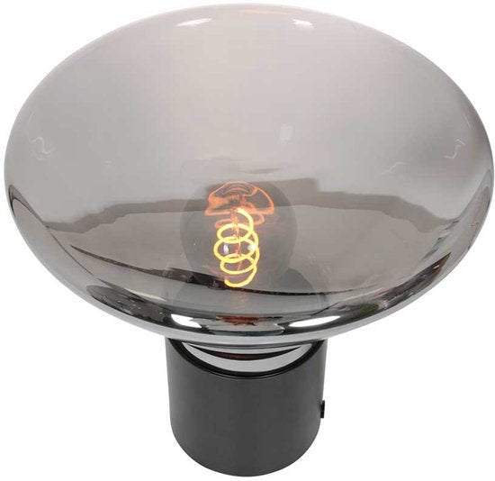 Lampe de table Ambiance 3401ZW noire, 25 cm de hauteur, 26 cm de diamètre, en verre, métal et composants électroniques, Steinhauer, design contemporain pour usage intérieur