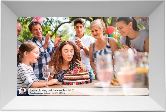 Cadre photo numérique Denver FULL HD 10,1 pouces - Frameo App - Cadre photo - 16GB - IPS Touchscreen - PFF1063 -White
