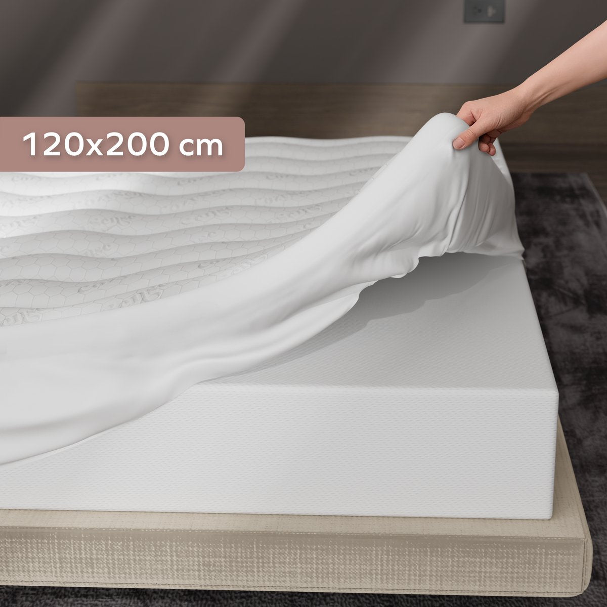 Cozysense Topper 120 x 200 - Surmatelas en mousse à mémoire de forme avec structure alvéolaire imprégnée de gel - 3 cm - Blanc