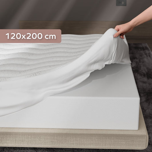 Cozysense Topper 120 x 200 - Surmatelas en mousse à mémoire de forme avec structure alvéolaire imprégnée de gel - 3 cm - Blanc