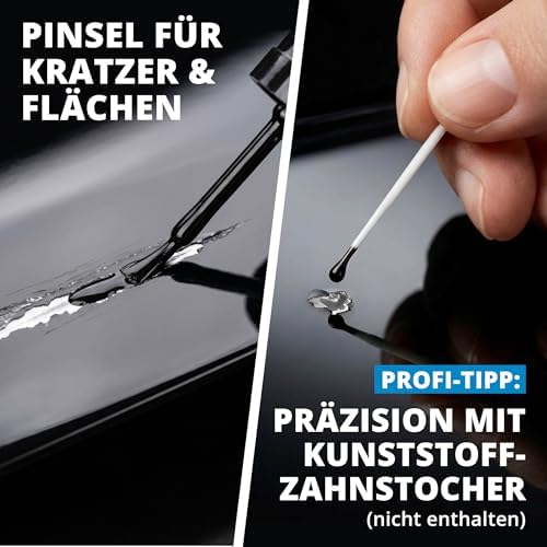 LICARGO Stylo de retouche noir brillant 12 ml - Haute couvrance et séchage rapide, avec pinceau de précision