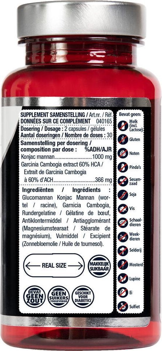 Lucovitaal Ideal Weight Konjac Mannan Garcinia Cambogia - Supplément nutritionnel - 60 gélules