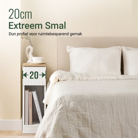 SoBuy Table de chevet, pour salon, chambre à coucher FBT111-W