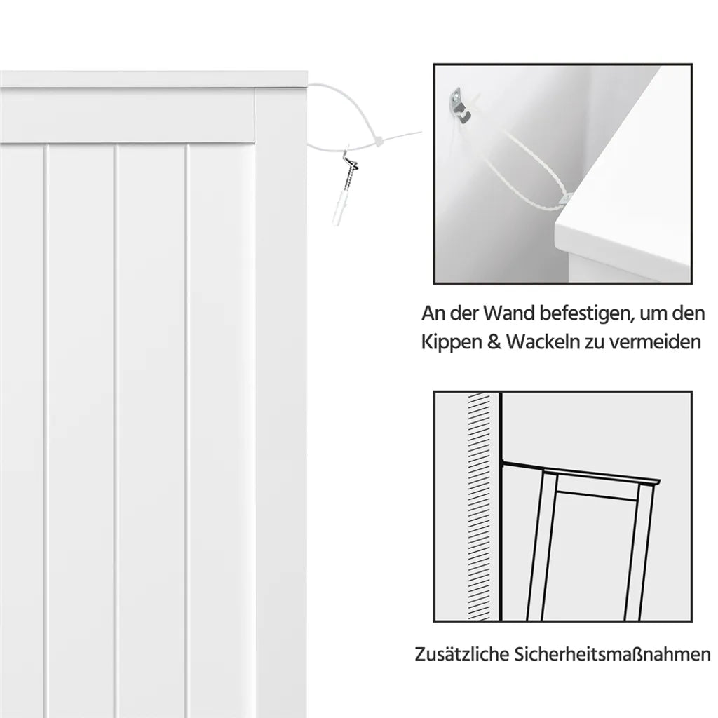 Meuble de salle de bains Yaheetech avec 4 tiroirs et étagères réglables - Blanc - 66 x 35 x 90 cm