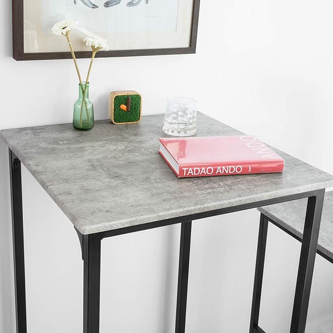 Table de bar Sobuy avec chaises - Gris - 60x60x97 cm