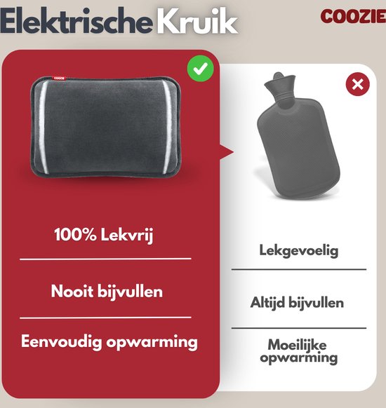 Coozie Bouillotte électrique avec housse ThermoSoft - Bouillotte - Bouteilles d'eau chaude - Bouillotte - Coussin chauffant