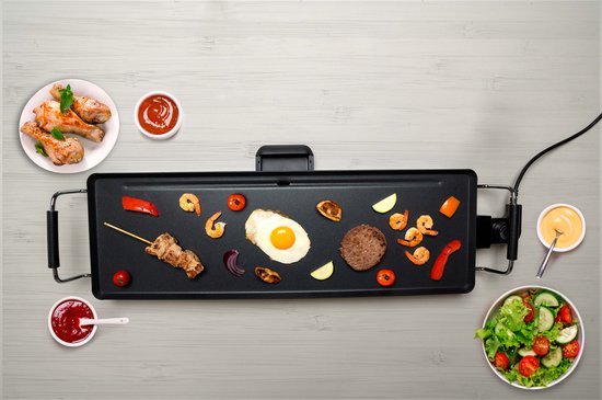 alpina Teppanyaki griddle - Plaque de gril - Set gourmet 4 personnes - 70 x 23cm - 2000W