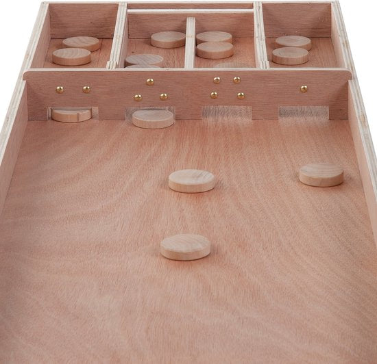 Table de shuffleboard de compétition en bois 200 cm – 30 jetons inclus – Table de shuffleboard en contreplaqué pour la maison et les loisirs – Jeu de société – Longfield