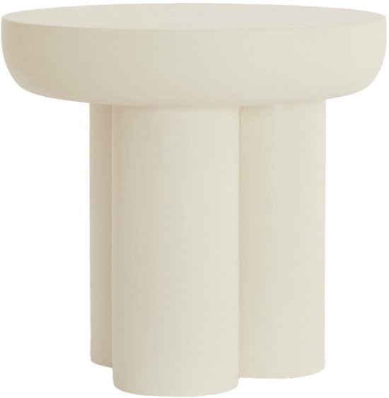 Light & Living table d'appoint ALI bois gris brun travertin sable - Ø45x50 cm