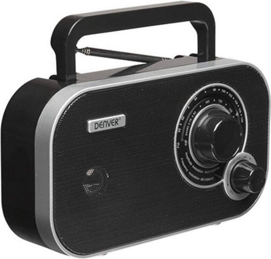 Radio Retro FM - Denver - Fonctionne sur batterie ou sur secteur - Radio portable - TR51 - Noir