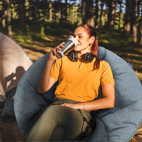 TRVLMORE Chaise de camping - XL - Pliable - Sac de transport inclus - Chaise de camping - Chaise papillon - Capacité de charge 150 kg - Gris