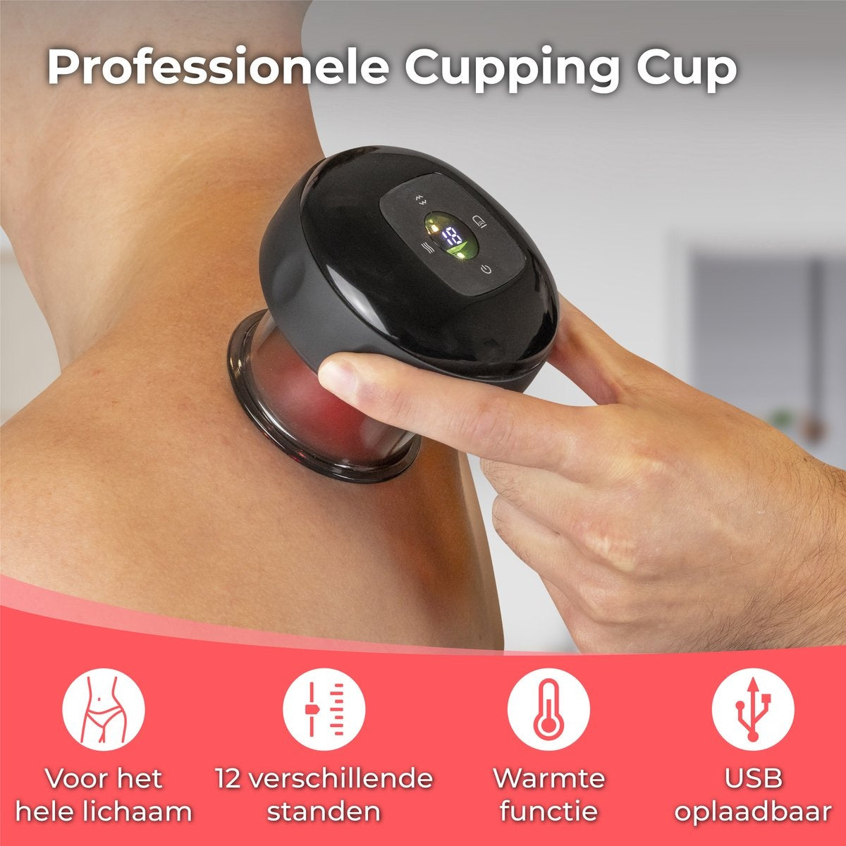 Nuvance - Appareil électrique de massage de la cellulite - 12 niveaux et températures - eBook inclus - Corps entier - Cupping Cups Set Massage - Cellulite Cups - Hijama Cups - Anti Cellulite