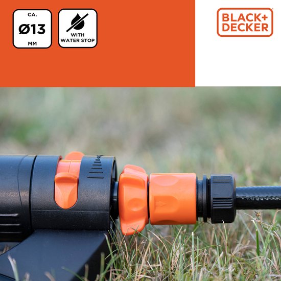 BLACK+DECKER Connecteur de robinetterie 1/2 - ⌀ 13 MM - Connecteur - Plastique - Noir