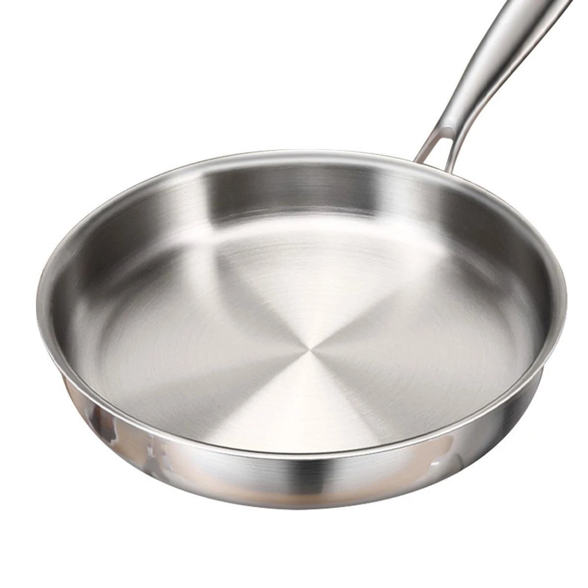 Poêle PURECOOK en acier inoxydable à triple épaisseur, 28 cm - Acier inoxydable 304 - Argent - Compatible avec tous les types de plaques de cuisson