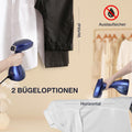 LEBENLANG Défroisseur à linge - 1500W - Réservoir d'eau de 300 ml - Gant et accessoires inclus - Bleu