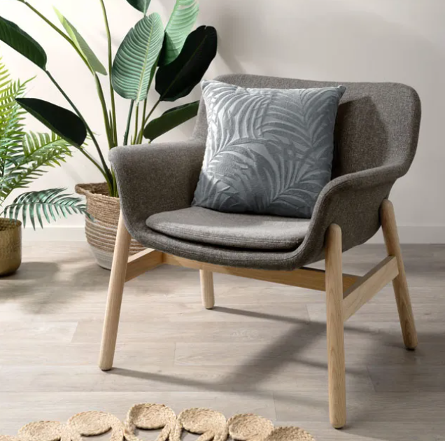Home&Comfort Coussin décoratif en velours de flanelle rasé - Gris givré - 40 x 40 cm