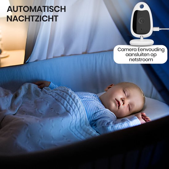 Oemmie Baby Monitor - Baby Monitor avec caméra - Baby Monitor - Baby Camera - Video & Audio - Night Vision - White