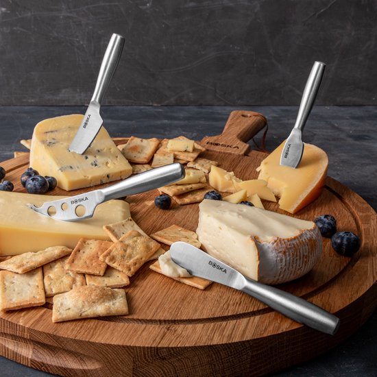 Boska Cheese Knife Set Mini Copenhagen - Couteaux à fromage - Set de 4 - Couteaux à fromage - Lavable au lave-vaisselle - acier inoxydable