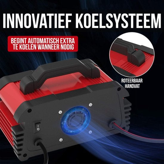 Chargeur de batterie industriel Strex - 12/24V 5/10/25A - pour voiture / moto / scooter / bateau / camping-car - mode réparation - chargeur goutte à goutte