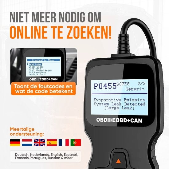 Strex OBD Scanner - OBD2 - Lecture de la voiture - Suppression des défauts - Langue NL - Scanner de voiture - Equipement de diagnostic pour voitures - Défauts du moteur