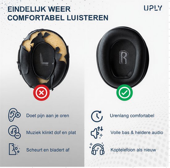 Lot de coussinets pour casque JBL - Coussinets E55BT - E55BT - Simili-cuir avec mousse à mémoire de forme