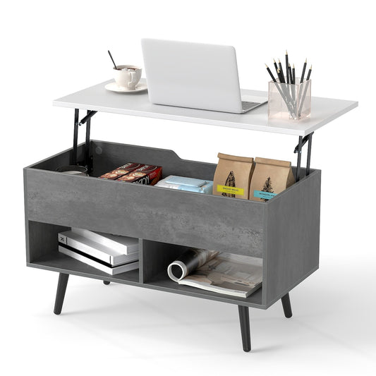 Coast Lift Top Coffee Table Grey 80x40x46 cm - Mid Century Modern with Storage