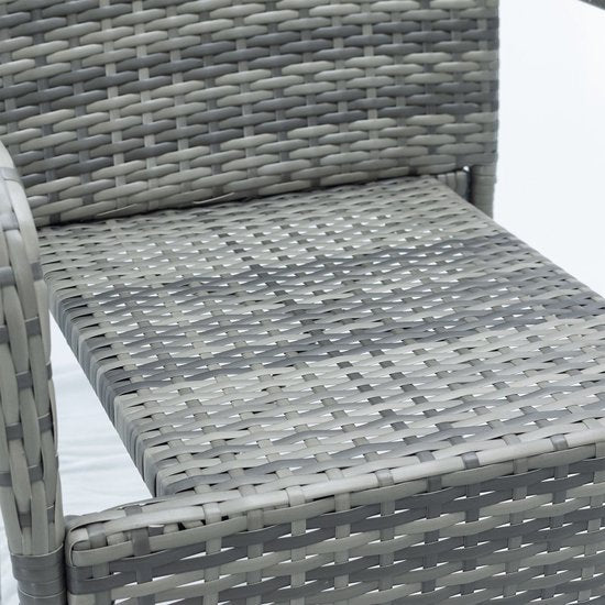 Chaises de jardin en polyrotan Yoro - 4 pièces - Gris - Empilables