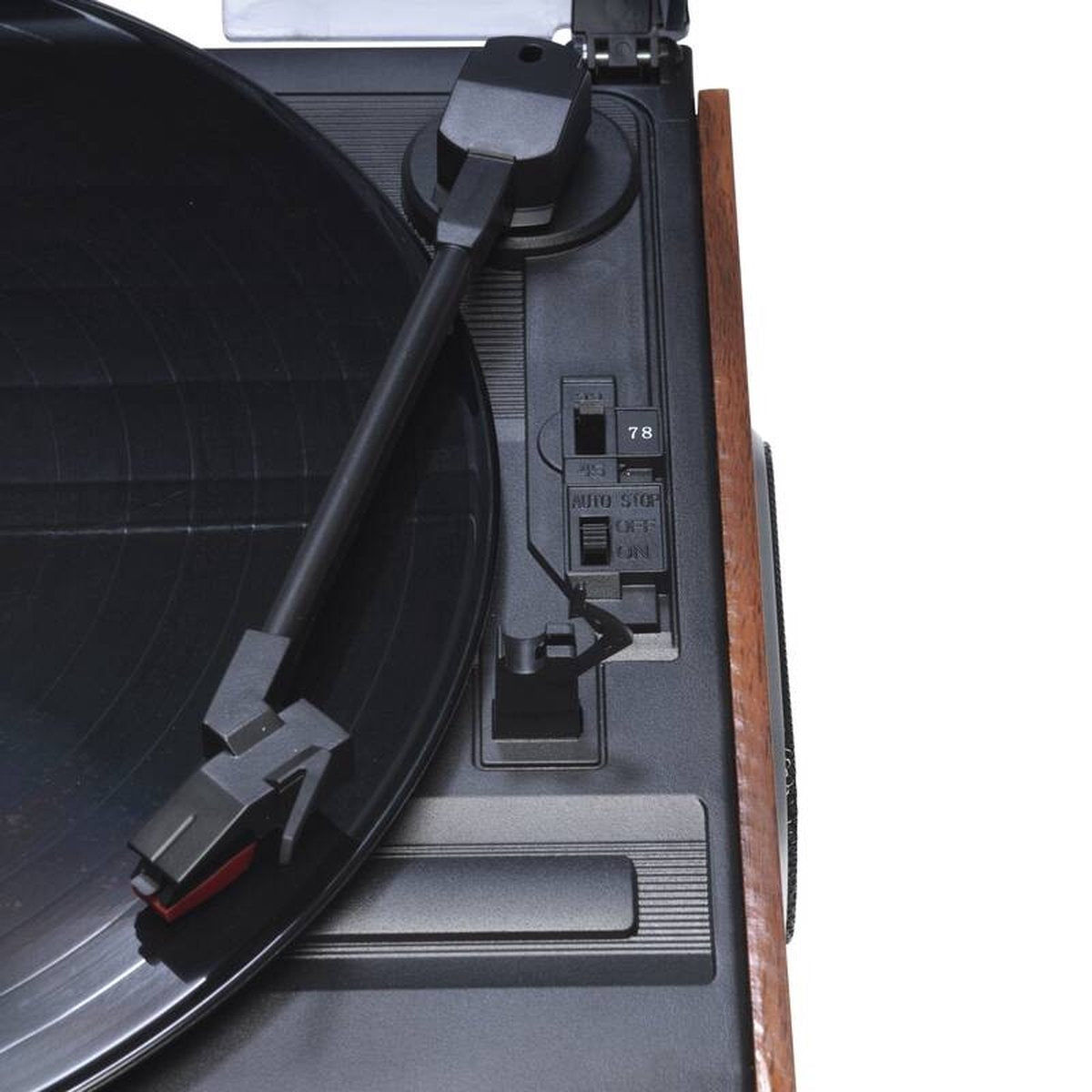 Tourne-disque rétro - Denver - Haut-parleurs intégrés - VPR190 - Bois/Argent