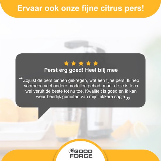 GoodForce Presse-agrumes - Presse-orange électrique - Presse-fruits - Presse-citron - Acier inoxydable - Poignée de presse