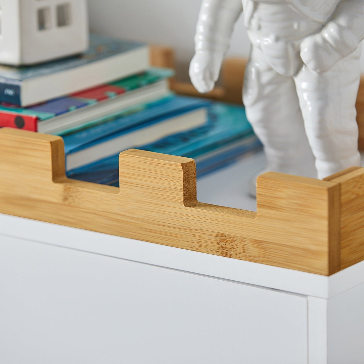 SoBuy Commode enfant - 2 portes et 2 étagères - Blanc - 86 x 30 x 87 cm