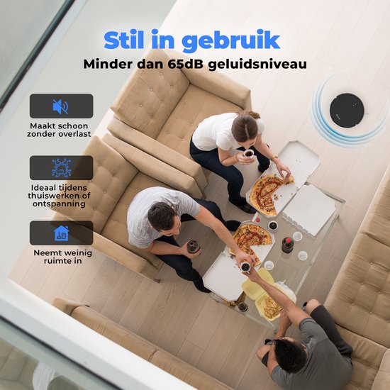 Denver Robot Aspirateur avec station de charge - Smartphone TUYA App - Convient pour les poils d'animaux - RVC115