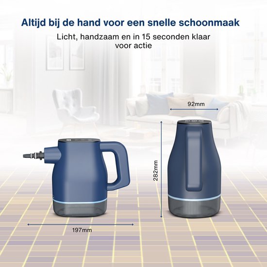 Airsteam S1 Handheld Steam Cleaner - Nettoyeur vapeur puissant de 1350W avec écran tactile - 9 accessoires - Nettoyeur de taches pour canapé, sol et fenêtres - Sécurité enfant - Réservoir d'eau de 400ML