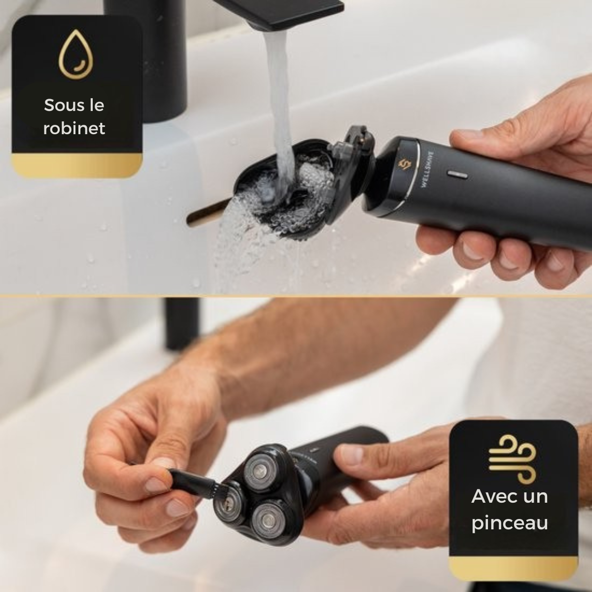 Rasoir Wellshave 4 en 1 pour hommes – Avec tondeuse et tondeuse pour le nez – Rasoir électrique – Utilisation humide et sèche – Rasoirs – Rasage – Tondeuse à barbe