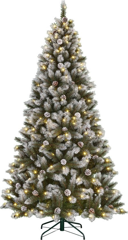 Black Box Trees Pittsfield Artificial Christmas Tree with LED Lights - H230 x Ø122 cm - Green Frosted