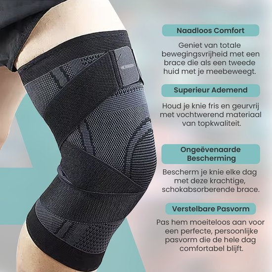 MR. PANACHE Genouillère - Genouillère Femme - Genouillère Arthrose - Genouillère Soutien Genou - Genouillère Patella - Soulagement des douleurs articulaires - Genouillère Charnière - Genouillère Ménisque - Taille M - Noir