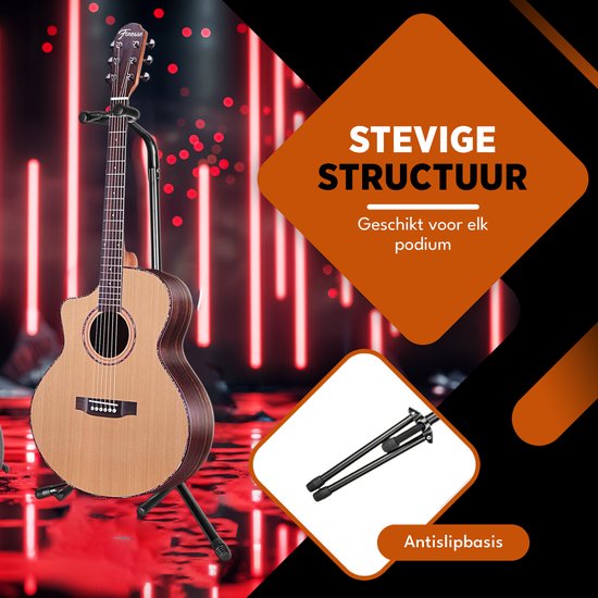 Finesse Guitar Stand - Universal - Acoustic & Electric - Black