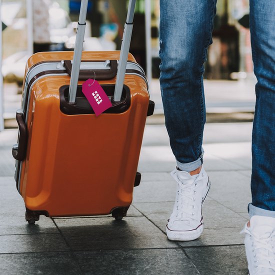 TRVLMORE Etiquette de bagage - Cuir - Pour valises et sacs - 7 pièces - Plusieurs couleurs