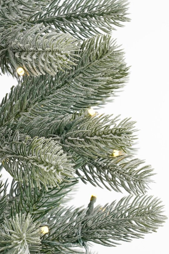 Black Box Trees Nagoya : sapin de Noël artificiel avec éclairage, H 120 x Ø 60 cm - Sapin de Noël aux branches enneigées - Sapin artificiel avec 212 brindilles de pin en PE - Modèle élancé, Ø 60 cm - Vert