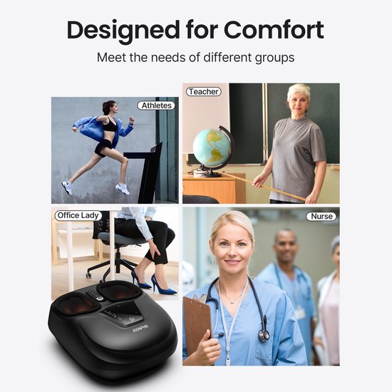 RENPHO Masseur de pieds Shiatsu FM058R - Design compact - Fonction chaleur - Intensité réglable - avec télécommande - Noir