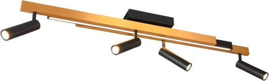 Spot LED 4 lumières Zeno or mat avec noir - 648310580