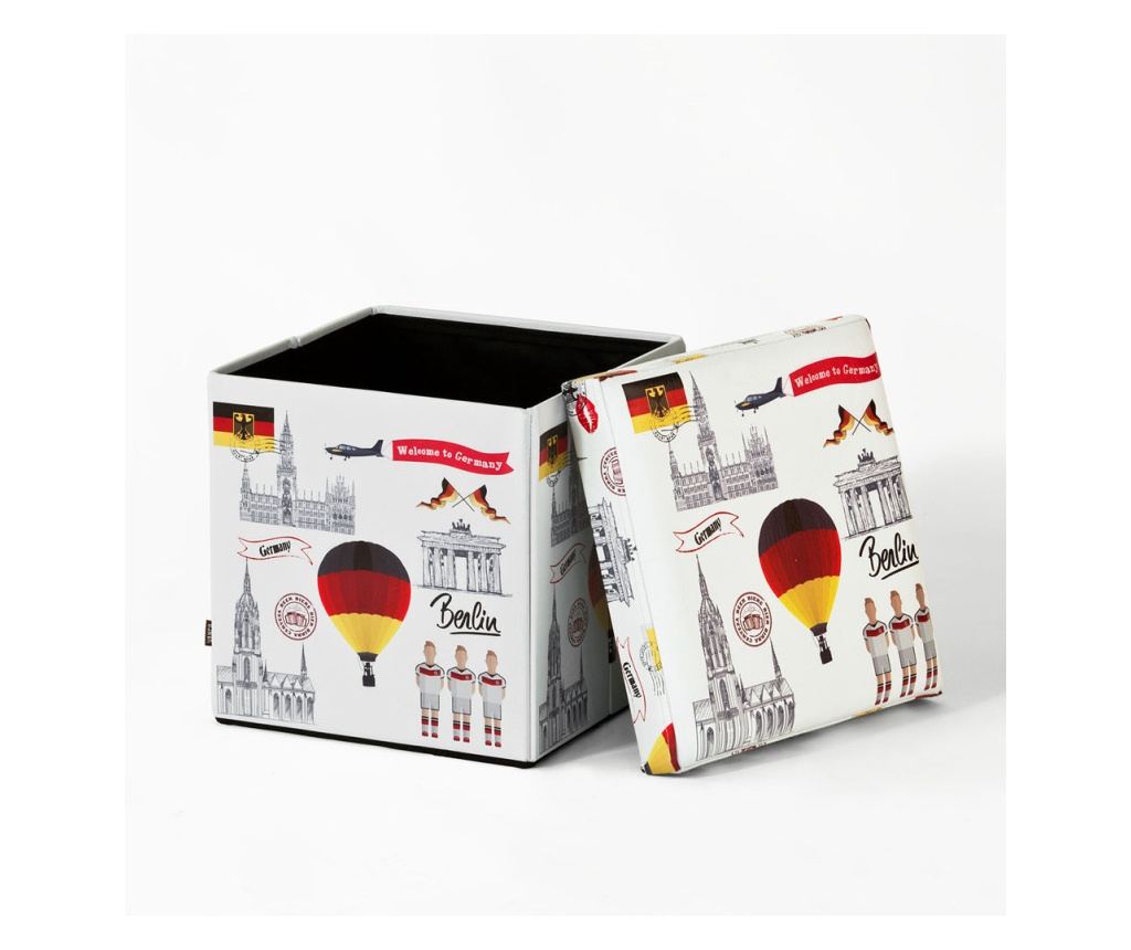 Pouf de rangement SoBuy blanc pour jardin et terrasse - 37 x 35 x 38 cm