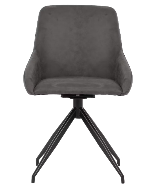Dutchbone Chaise de salle à manger Laurel pivotante à 360° - Anthracite - 60x51x85 cm