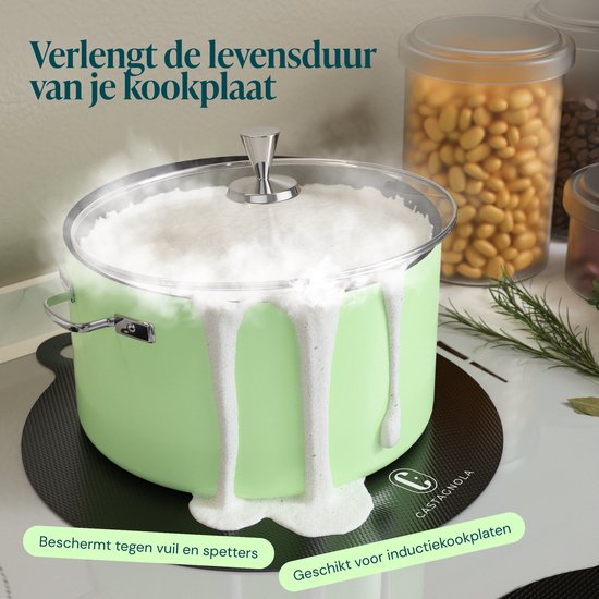 Protecteur pour plaques à induction Castagnola - Protecteur de casserole résistant à la chaleur jusqu'à 280 °C - Plaque de protection pour plaque de cuisson et plaque à induction - Tapis antidérapant pour casseroles - Lot de 4 : 1 x 18 cm, 2 x 22 cm et 1