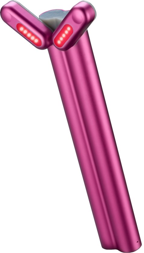 Appareil de beauté 4-en-1 DermaWav - soin de beauté professionnel - chaleur thérapeutique, thérapie par LED rouge, micro-courant et vibrations sonores - un coup de fraîcheur pour votre peau