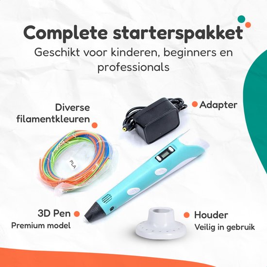 Diydash 3D Pen Starter Kit - incl. recharges/filament - Set- Dessin - Rose - Stylos - Pour enfants et adultes - Starter kit - Accessoires