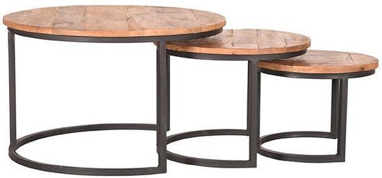Trend Living Set Three XXL Table basse - Marron - Bois