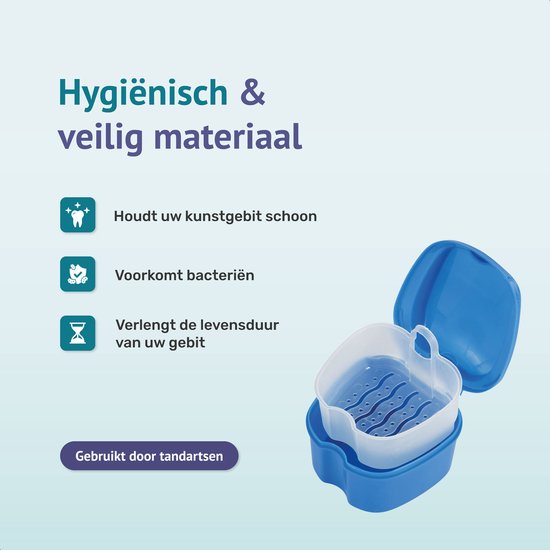 Alyze Plateau pour prothèses dentaires + brosse - Bleu - Pour prothèses dentaires - Appareils orthodontiques - Prothèses dentaires - Plateau - Plateau pour prothèses dentaires