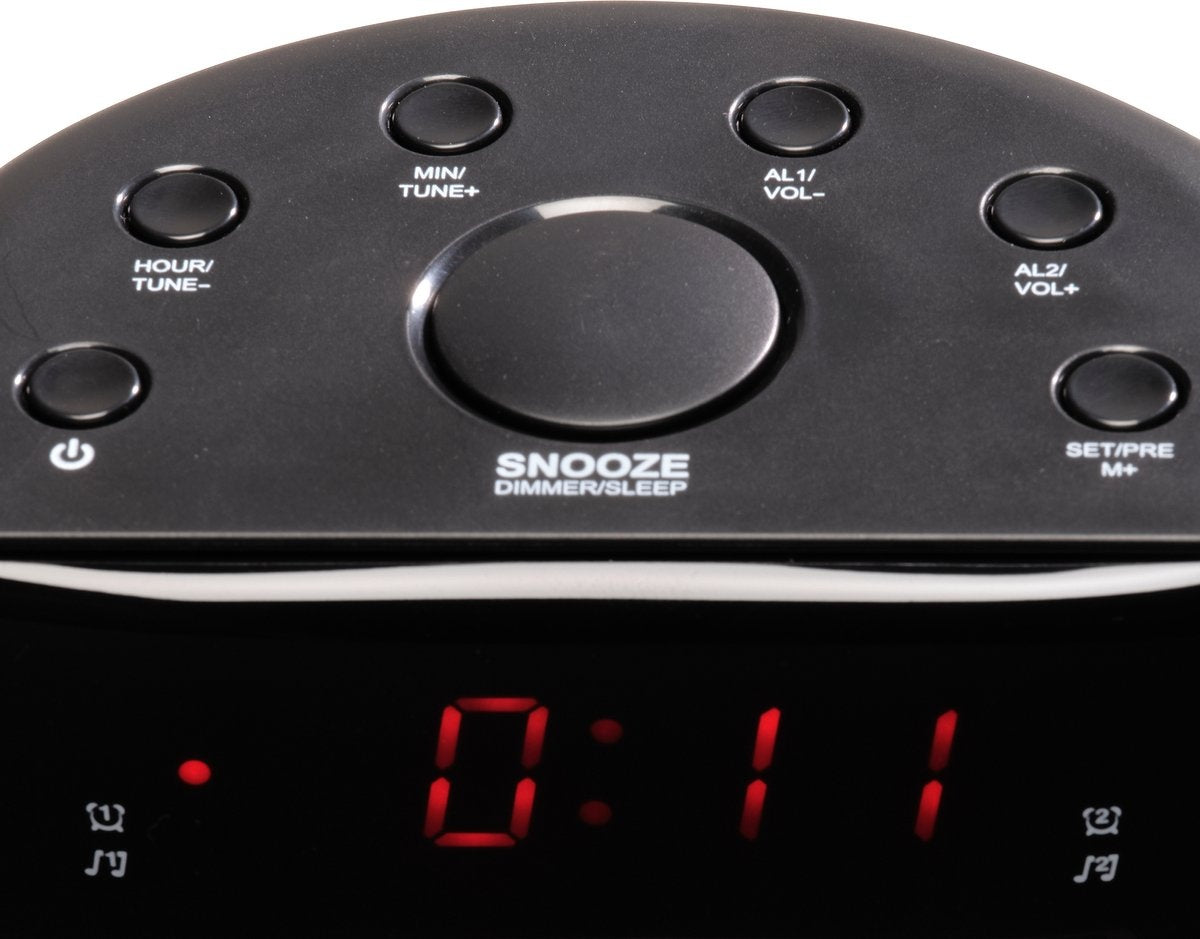 Radio-réveil Denver - Fonction Snooze / Sleep - Réveil numérique - Radio FM - CR430 - Noir