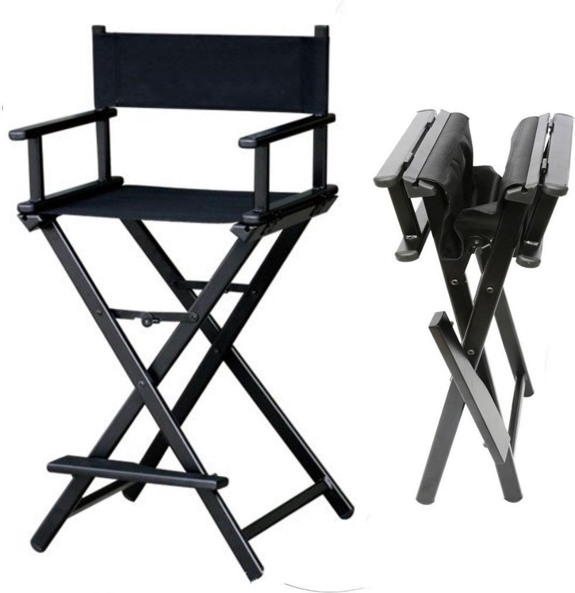 VDD Chaise de directeur Maquillage - Chaise de coiffeur - Pliable - Noir