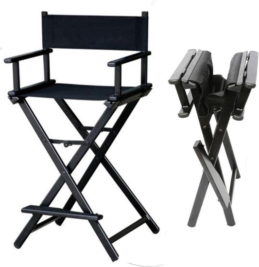 VDD Chaise de directeur Maquillage - Chaise de coiffeur - Pliable - Noir